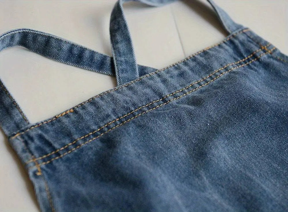Jean Styled Apron with Pockets - ChaCha Kitchen-