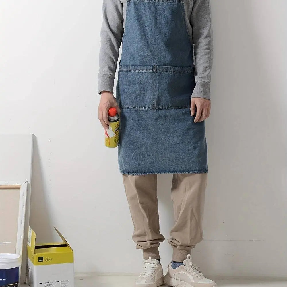 Jean Styled Apron with Pockets - ChaCha Kitchen-
