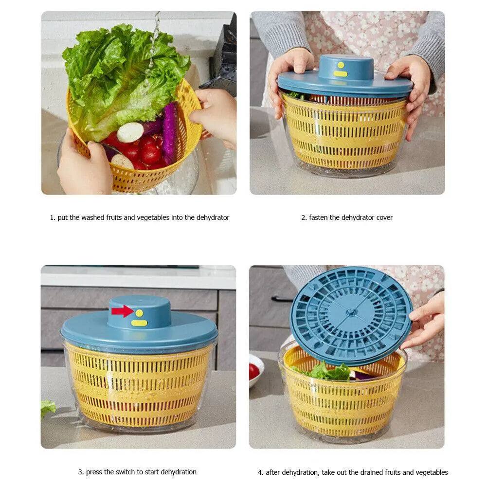 Electric Vegetable Salad Spinner - ChaCha Kitchen-