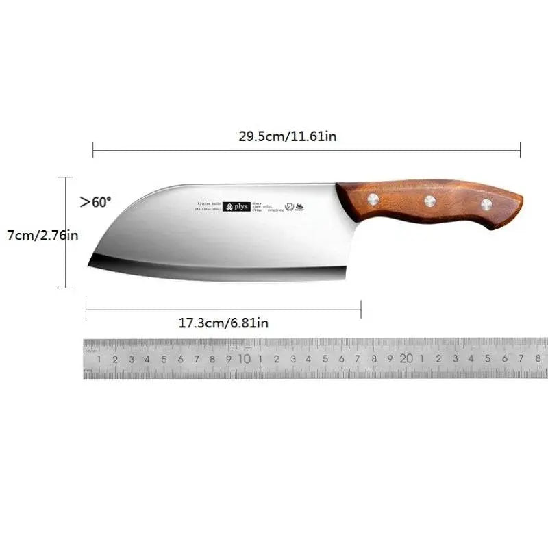 Ladies Cutting Knife - Kitchen Essential with blade and handle measurements, featuring stainless steel blade and ergonomic wooden handle.