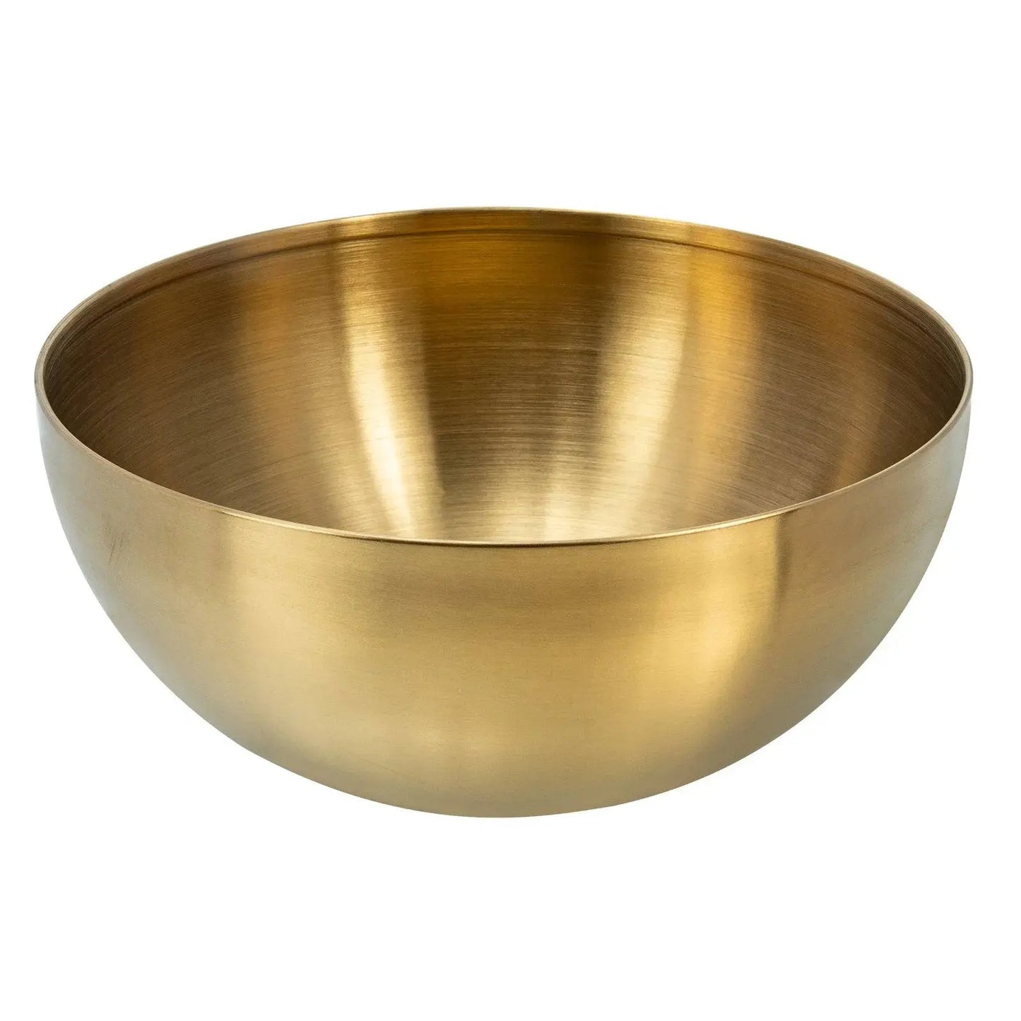 Empty Stainless Steel Salad Bowl - Versatile Kitchen Essential in a brushed gold finish, highlighting its durable and elegant design for kitchen use.