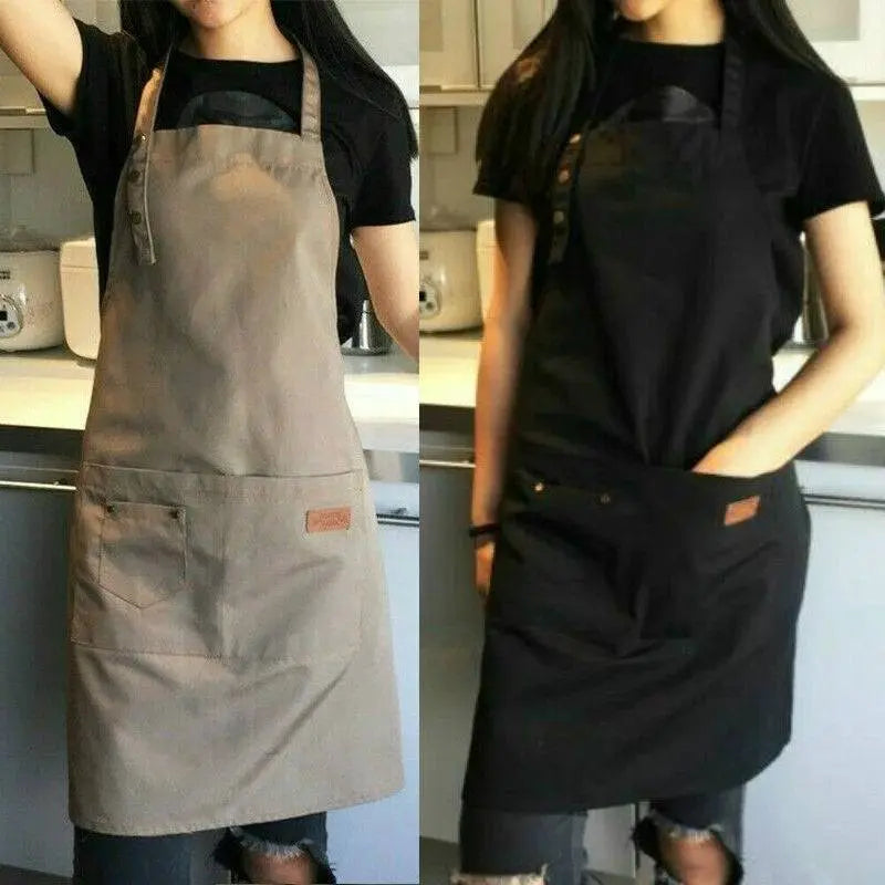 Canvas Polyester Apron with Pocket - ChaCha Kitchen-