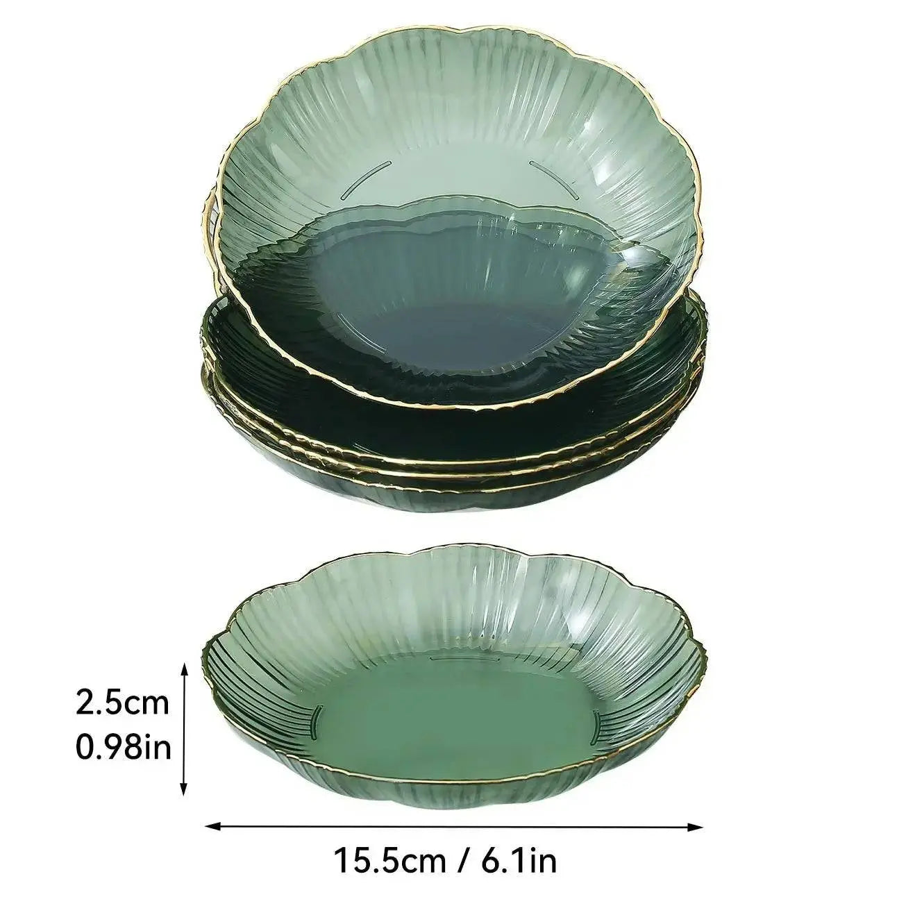 Bone Dish Rubbish Plate - Bone Dish Plate Storage | Compact Snack Solution in green color, 15.5cm wide and 2.5cm deep, ideal for organized snacking.