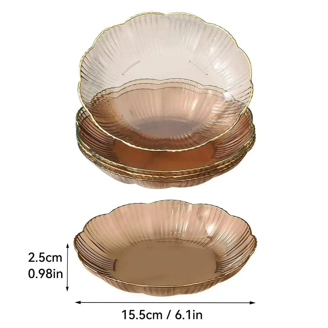 Bone Dish Rubbish Plate - Bone Dish Plate Storage | Compact Snack Solution in brown hue, 15.5cm wide and 2.5cm deep, perfect for stylish snack serving.