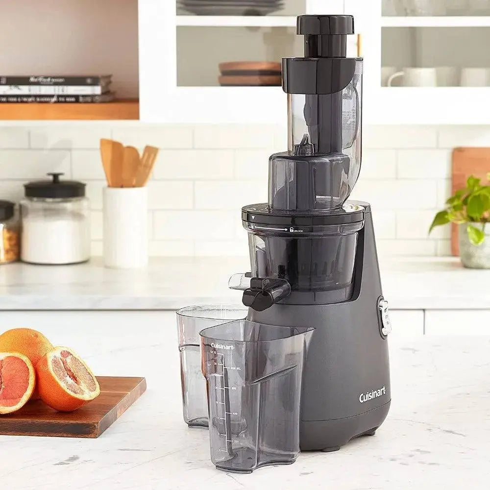 Easy Clean Slow Juicer - Effortless Juicing | Max Nutrition, featuring dual pitchers and a modern black finish, perfect for maximum nutrition extraction.