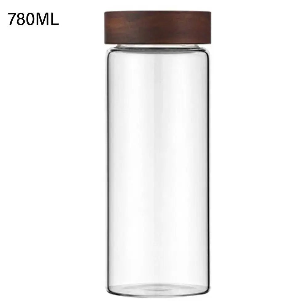 Glass Spice Jars with Wood Lids - Airtight Seal | Buy 2, Get 1 Free featuring a 780ML large glass spice jar ideal for bulk spice storage with a wood lid.