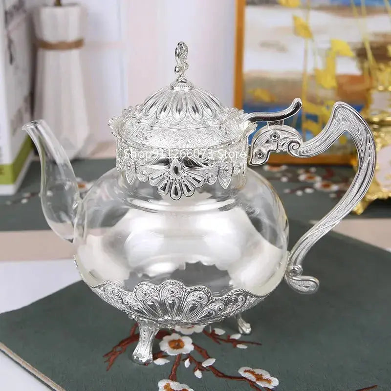 European Style Golden Glass Teapot - ChaCha Kitchen-