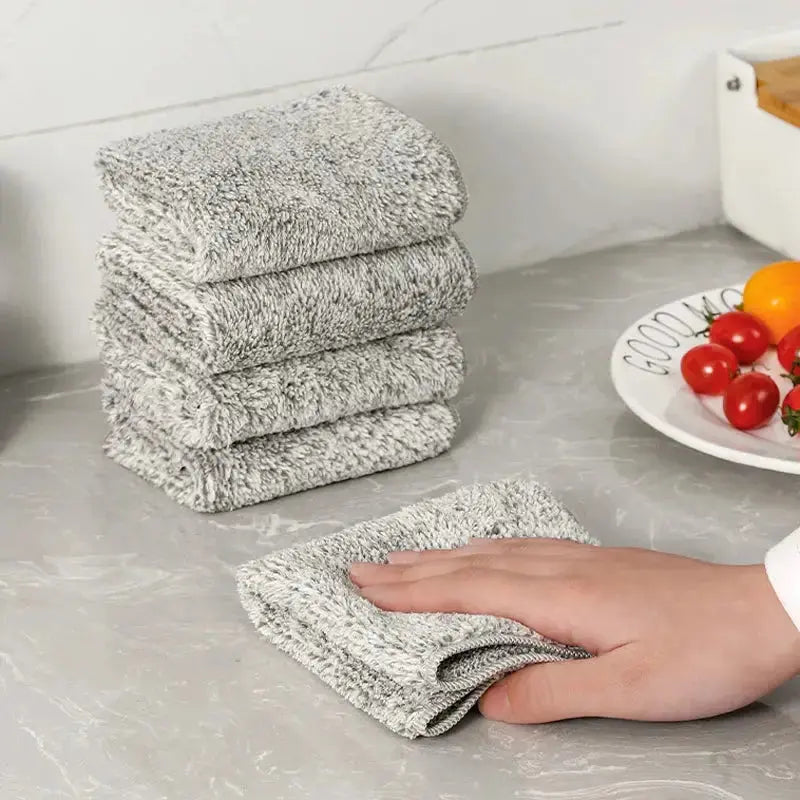 Non-Stick Bamboo Charcoal Cleaning Cloth Set - ChaCha Kitchen-