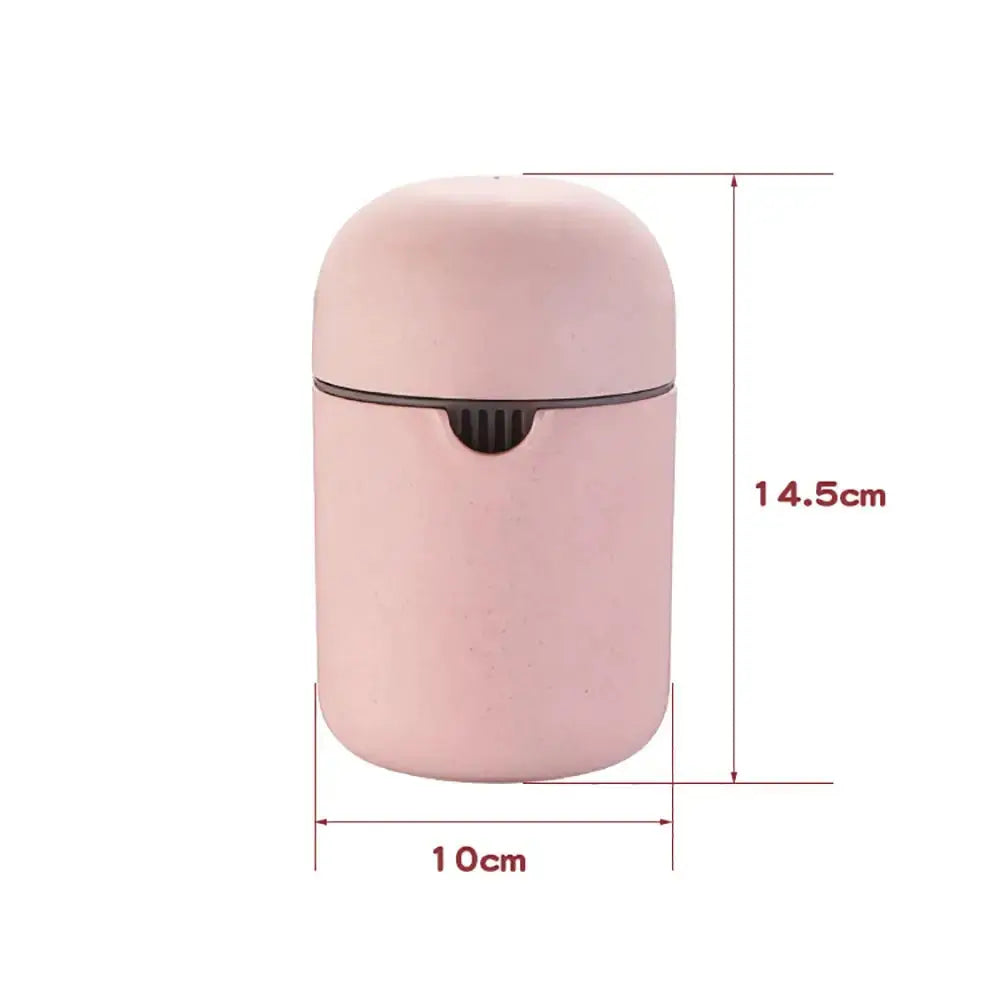 Multifunction Fruit Juice Press - Versatile Juice Extraction | No Waste, Easy Clean, pink juicer with dimensions 14.5cm height and 10cm width.