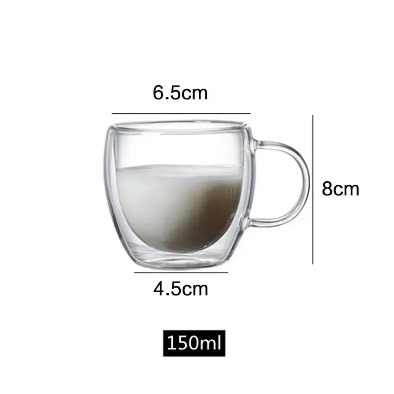 Double Wall Glass Coffee Cups - ChaCha Kitchen-