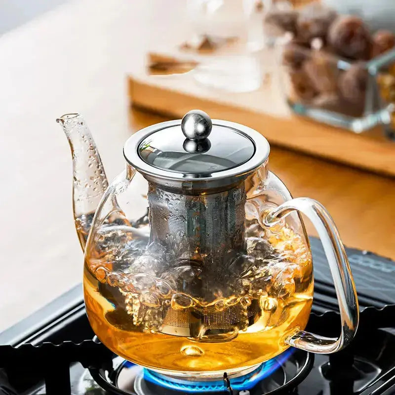 Glass Tea Pot with Stainless Steel Filter - ChaCha Kitchen-