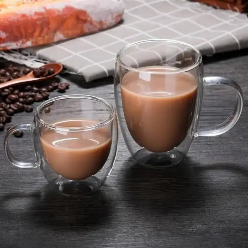 Double Wall Glass Coffee Cups - ChaCha Kitchen-