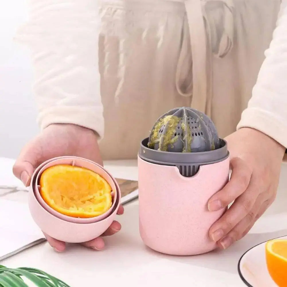 Multifunction Fruit Juice Press - Versatile Juice Extraction | No Waste, Easy Clean, separating orange peel from juicer after extraction.