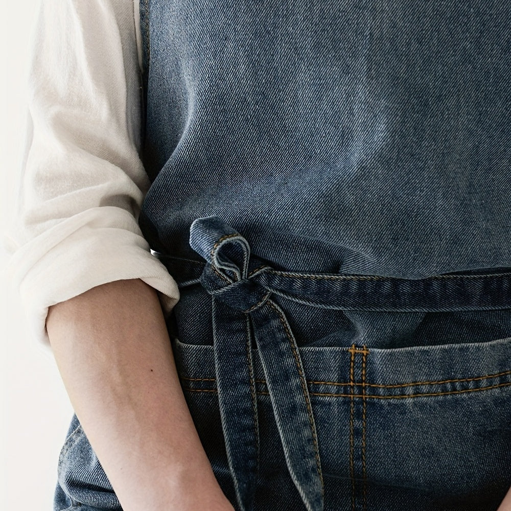 Jean Styled Apron with Pockets