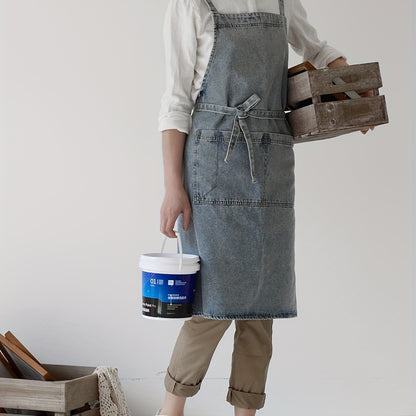 Jean Styled Apron with Pockets