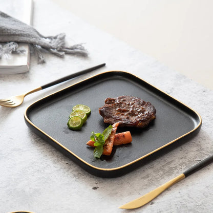 3 Size Black Dishes Set