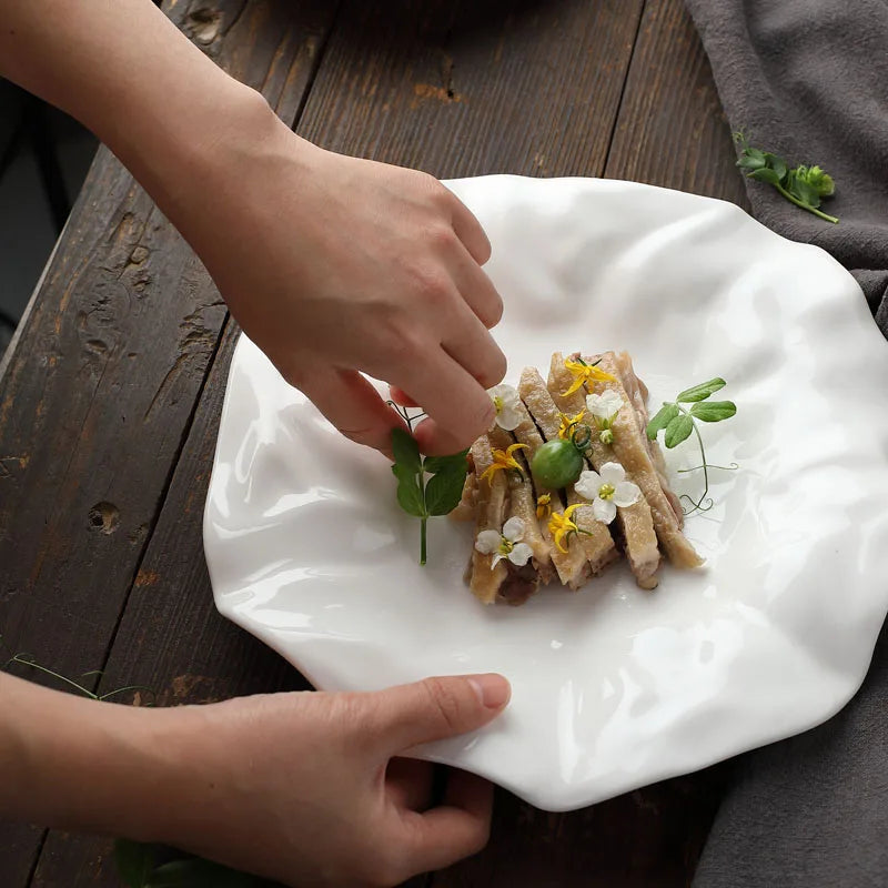 Unique White Ceramic Plate