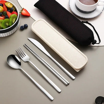 4 Pieces Portable Cutlery Set