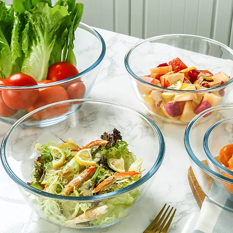 Transparent Glass Salad Bowl