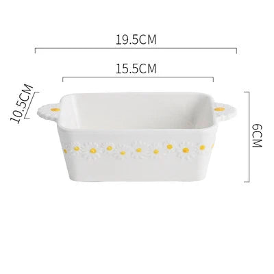 Ceramic Embossed Little Daisy Plate Dinner Set