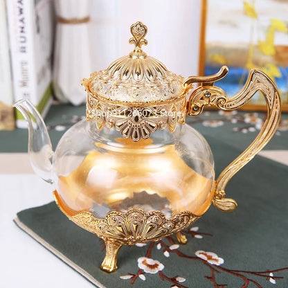 European Style Golden Glass Teapot