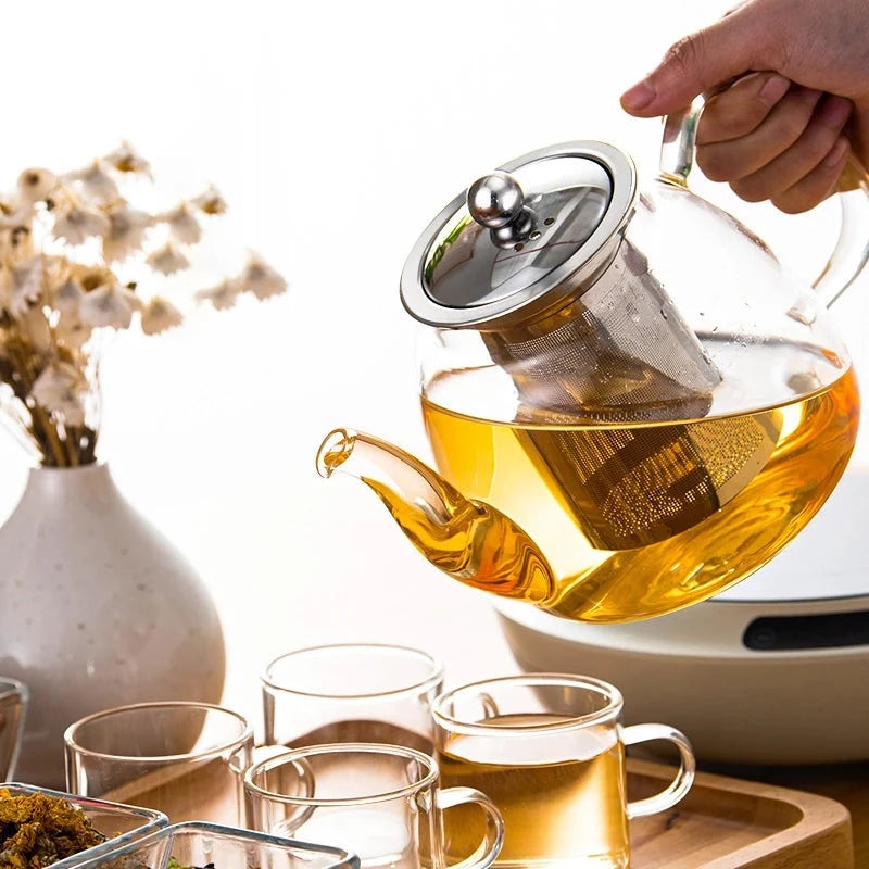 Glass Tea Pot with Stainless Steel Filter