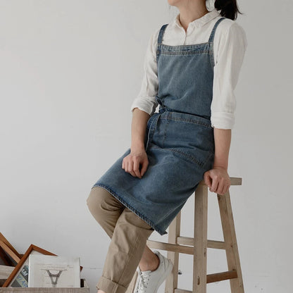 Jean Styled Apron with Pockets