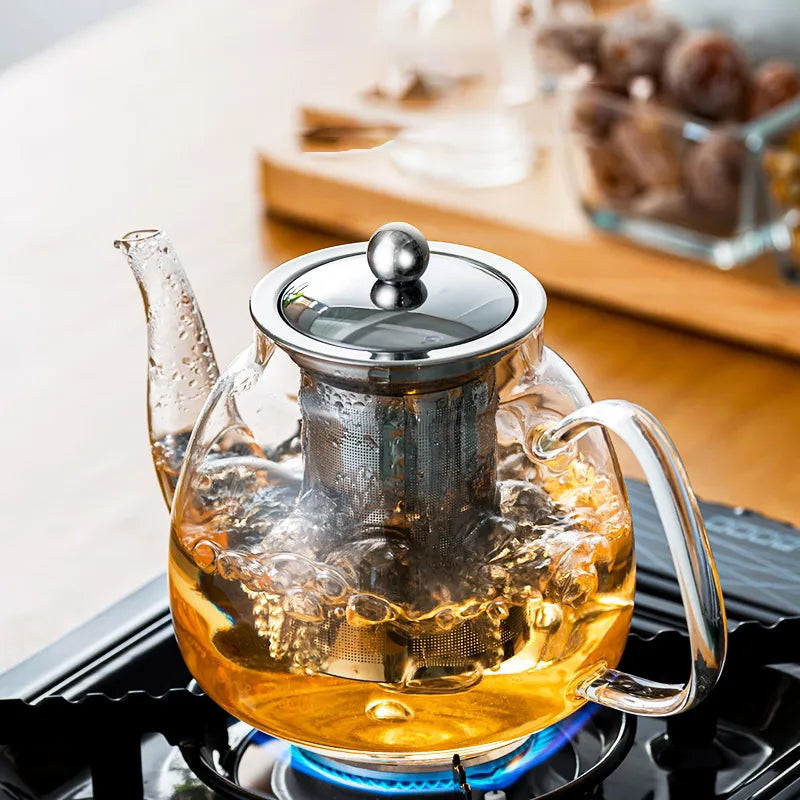 Glass Tea Pot with Stainless Steel Filter