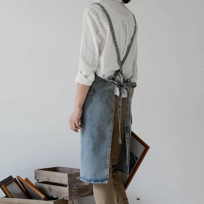 Jean Styled Apron with Pockets