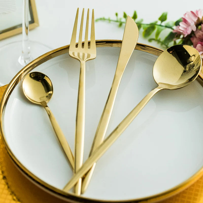 Christmas 24 Pieces Golden Cutlery Set