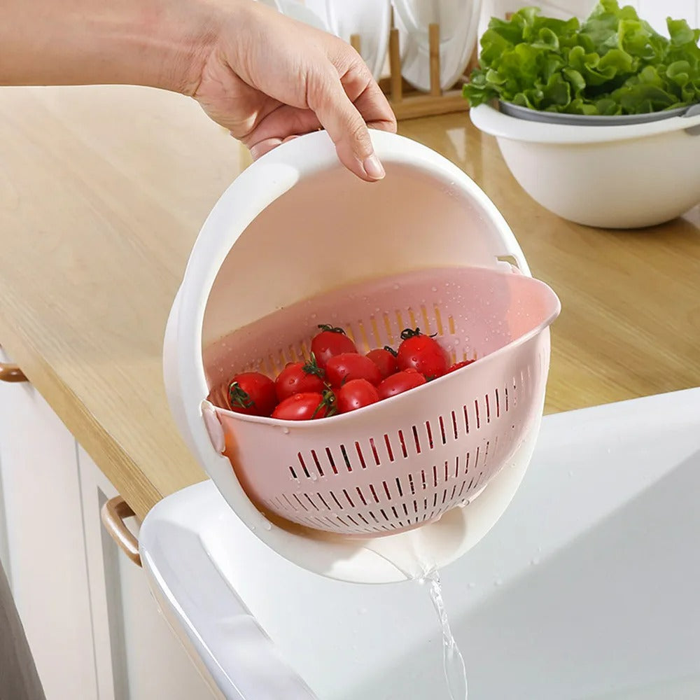 Rotatable Double Drain Basket